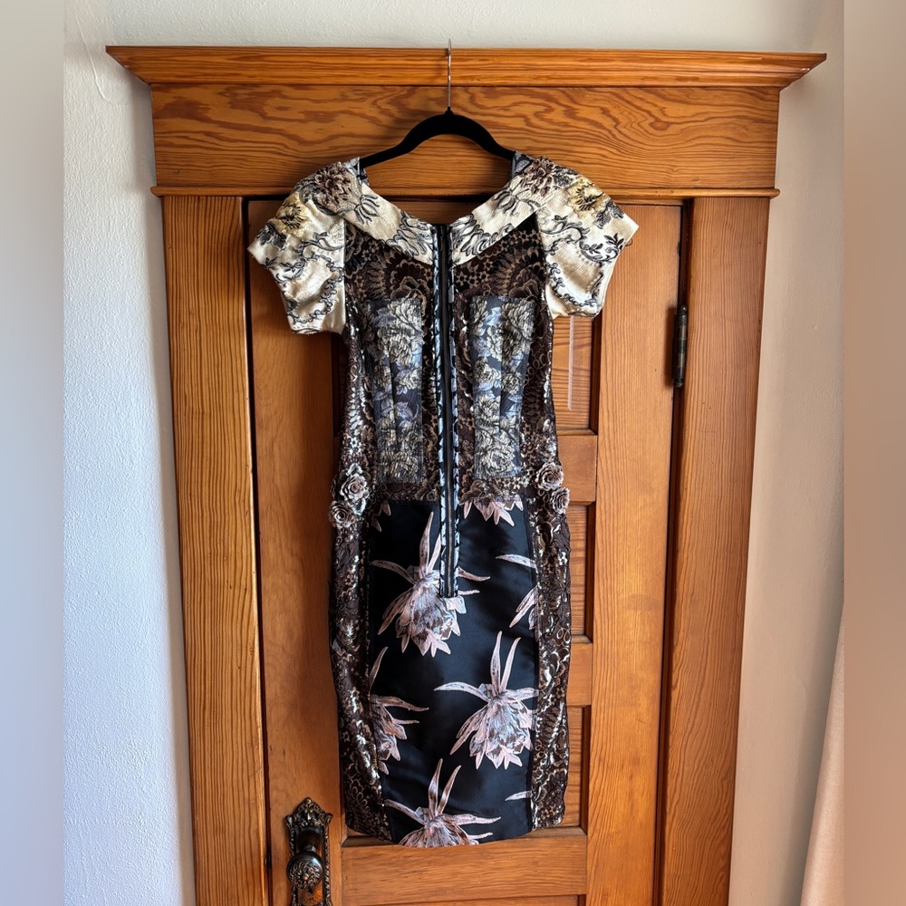 Anthropologie Beguile by Byron Lars Noemi Embroidered Brocade Dress Size 2 - Picture 2 of 6